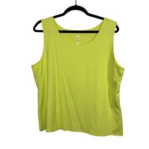 Ruby Rd. Womens Yellow Sleeveless Scoop Neck Tank XL Stretchy Nylon Blend Lightw